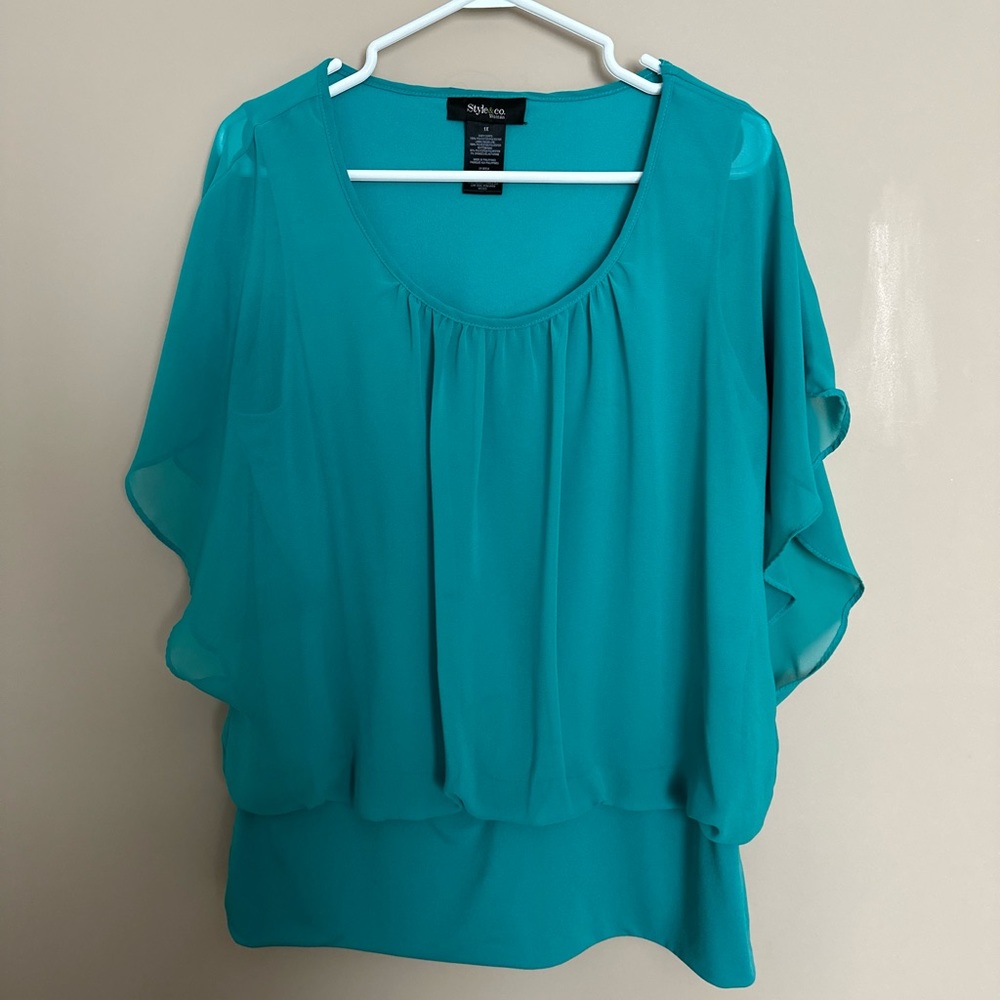 164 Style & co. Banded Waist Blouse 1X